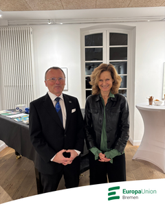 Dr. Helga Trüpel und der Vorsitzende der Europa-Union Osterholz Scharmbeck